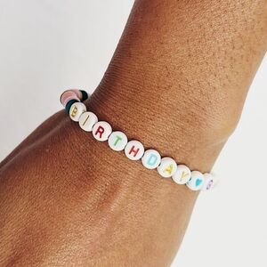 Handmade Multi Color BIRTHDAY GIRL Word Bead Bracelet